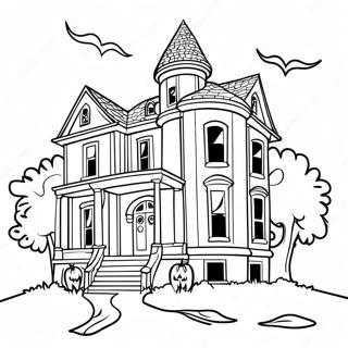 Spookachtige Villa Kleurplaat 80646-22550