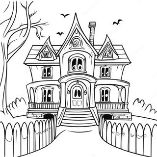 Spookachtige Villa Kleurplaat 80646-22551