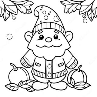 Blije Herfst Gnoom In Trui Kleurplaat 80695 22582