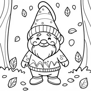 Blije Herfst Gnoom In Trui Kleurplaat 80695 22583