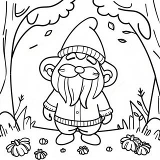 Blije Herfst Gnoom In Trui Kleurplaat 80695 22584