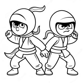 Sluwe Spion Ninjas In Actie Kleurplaat Kleurplaten