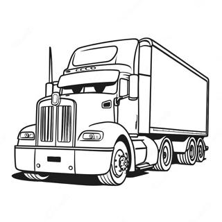 Kleurige Vrachtwagen Rijdend Op Een Snelweg Kleurplaat 81158-22939