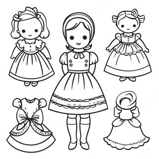 Vintage Papieren Poppen Kleurplaat 81518 23220