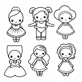 Schattige Papieren Poppen Kleurplaat 81519 23224