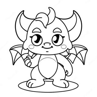 Schattige Cartoon Demon Kleurplaat 82061-23644