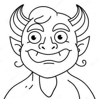 Vriendelijke Demon Met Een Glimlach Kleurplaat 82063-23650