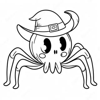 Grappige Halloween Spin Met Hoed Kleurplaat 82165-23758