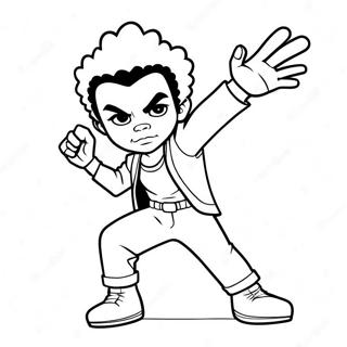 Huey Freeman Actie Scene Kleurplaat 82290-23845