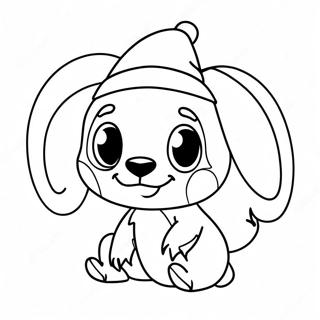 Schattige Kerst Stitch Met Kerstmuts Kleurplaat 82523-24030