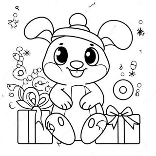 Vrolijke Kerst Stitch Met Cadeaus Kleurplaat 82525-24039