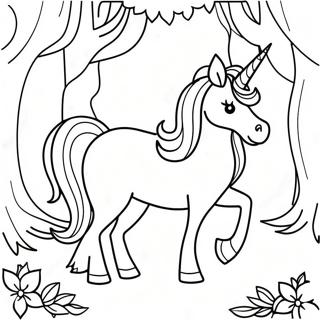 Mystieke Eenhoorn In Magisch Bos Kleurplaat 82651-24136