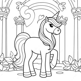 Majestueuze Eenhoorn Prinses In Een Kasteel Kleurplaat 82883-24311