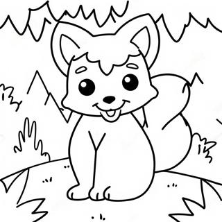 Speelse Kawaii Vos In Het Bos Kleurplaat 83089-24469