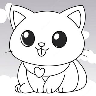 Schattige Pastel Goth Kat Kleurplaat 83497-24791