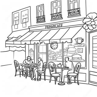 Parijse Cafe Scene Kleurplaat 83781 25019