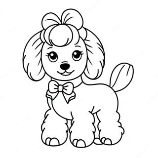 Fluffy Poedel Met Strik Kleurplaat 84393-25496