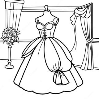 Gracieuse Vintage Baljurk Kleurplaat Kleurplaten
