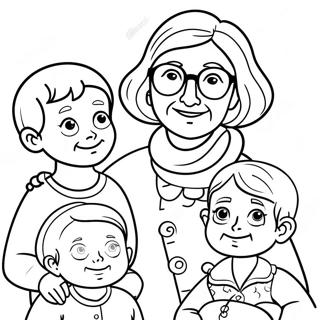 Oma Met Kleinkinderen Kleurplaat 84550-25622