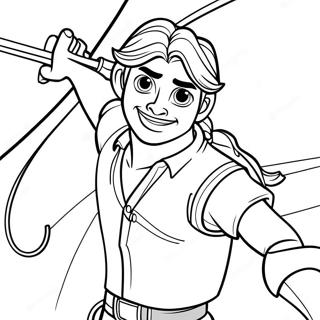 Verwarde Flynn Rider In Actie Kleurplaat 8477-1754