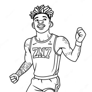 Ja Morant Vierend Kleurplaat 85213-26224