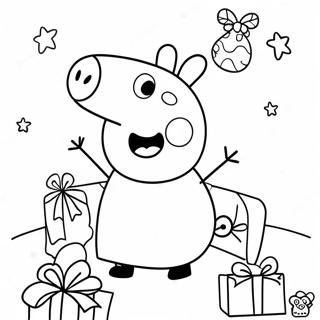 Peppa Pig Kerstmis Kleurplaten