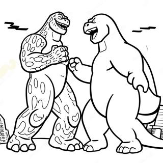 Godzilla Vs Kong Kleurplaten