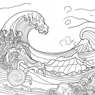 Kalmerende Oceaan Golven Kleurplaat 85419 26384