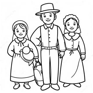 Gelukkige Pelgrim Familie Kleurplaat 85955-26789