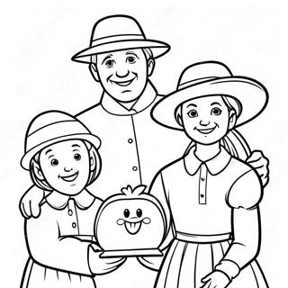 Gelukkige Pelgrim Familie Kleurplaat 85955-26790