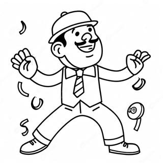 Grappige Speakerman Die Danst Kleurplaat 86060-26880