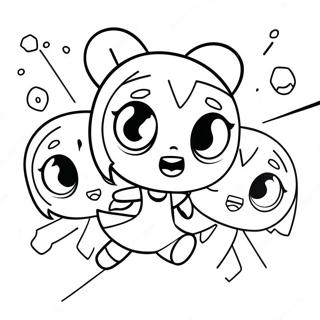 Powerpuff Girls In Actie Kleurplaat 86085-26895