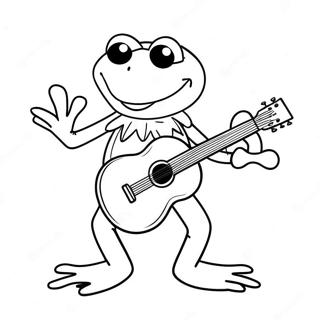 Kermit De Kikker Speelt Gitaar Kleurplaat 86285-27049