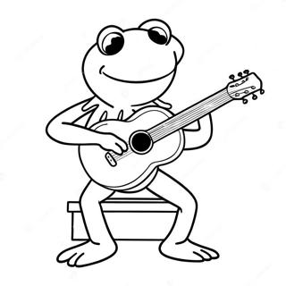 Kermit De Kikker Speelt Gitaar Kleurplaat 86285-27052