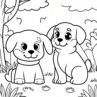 Speelse Puppies In Het Park Kleurplaat 86440-27200