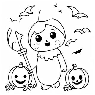 Halloween Kawaii Kleurplaten