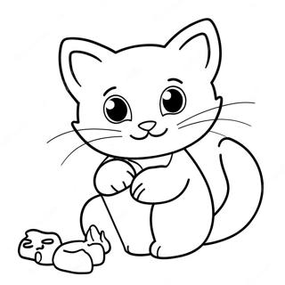 Schattige Kitten Die Speelt Kleurplaat 87033-27646