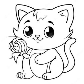Schattige Kitten Die Speelt Kleurplaat 87033-27647