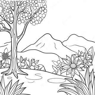 Kleurrijk Stip Kunst Landschap Kleurplaat 87363-27887