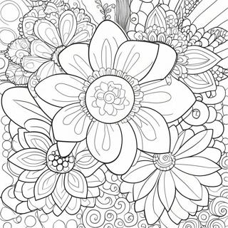 Creatieve Stip Kunst Bloem Kleurplaat 87365-27893
