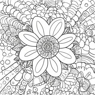 Creatieve Stip Kunst Bloem Kleurplaat 87365-27896