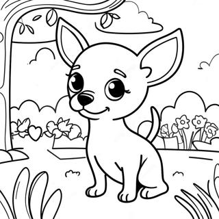 Speelse Chihuahua In Een Tuin Kleurplaat 87493 27989