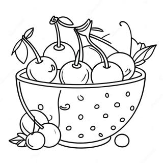 Kersen In Een Kom Kleurplaat 87546 28035