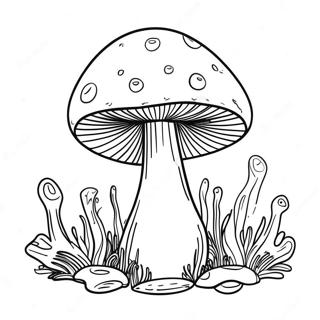 Kleurplaat Van Een Trippy Paddenstoel 87824 28423