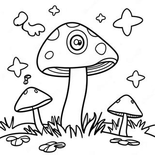 Kleurplaat Van Een Trippy Paddenstoel 87824 28424