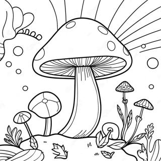 Kleurplaat Van Een Kleurrijke Psychedelische Paddenstoel 87825 28245