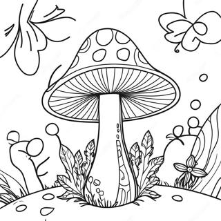 Kleurplaat Van Een Kleurrijke Psychedelische Paddenstoel 87825 28246