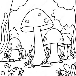 Kleurplaat Van Een Grillig Paddenstoelenbos 87826 28431
