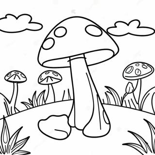 Kleurplaat Van Een Groovy Paddenstoelenlandschap 87827 28253