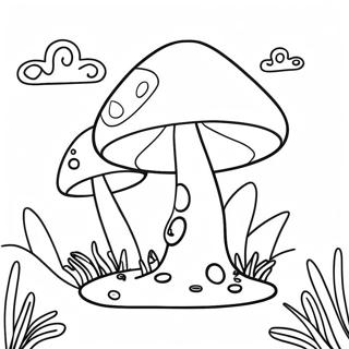 Kleurplaat Van Een Groovy Paddenstoelenlandschap 87827 28255